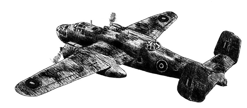 Illustration: Mitchell B-25 in RAF camouflage (DMK)